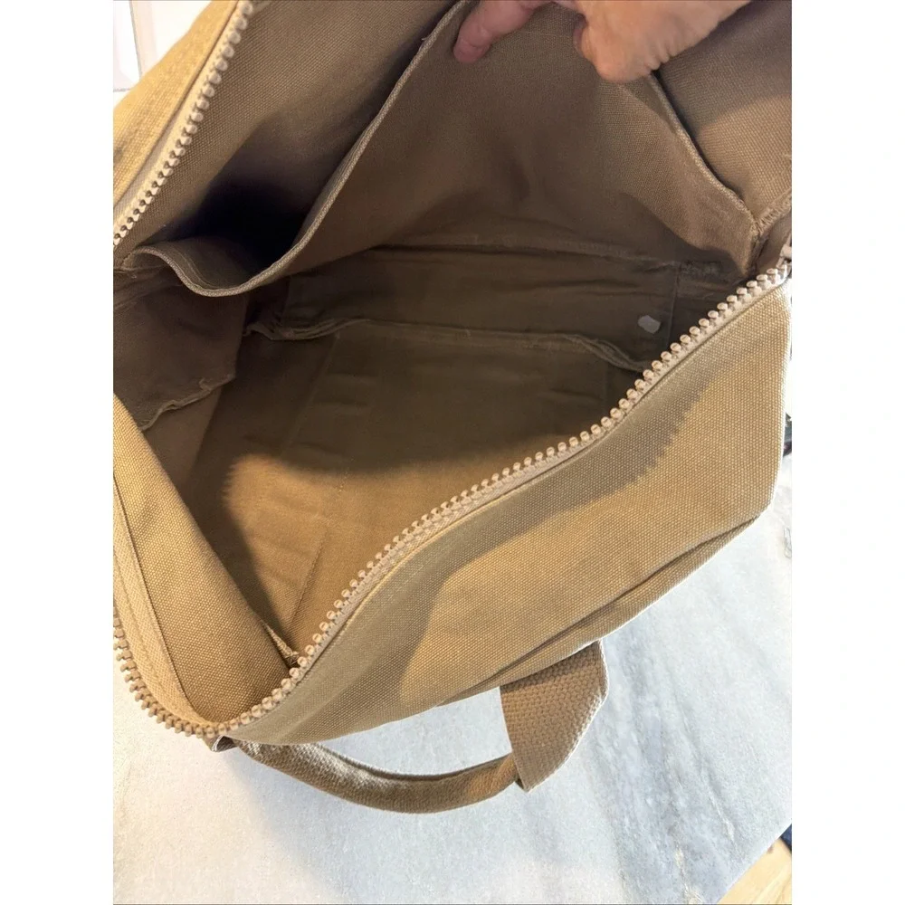 Vintage Lands End Square Rigger Shoulder Canvas Messenger Bag Khaki OLA0002